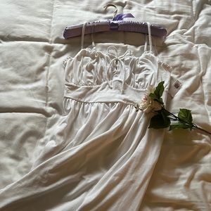 old navy fit & flare tie-front cami midi dress